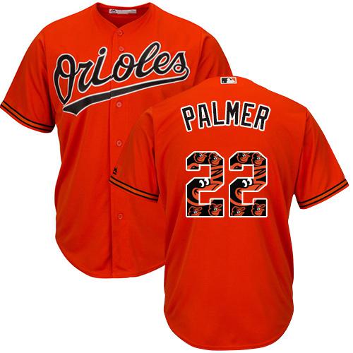 Orioles #22 Jim Palmer Orange Team Logo Fashion Stitched MLB Jersey - Click Image to Close